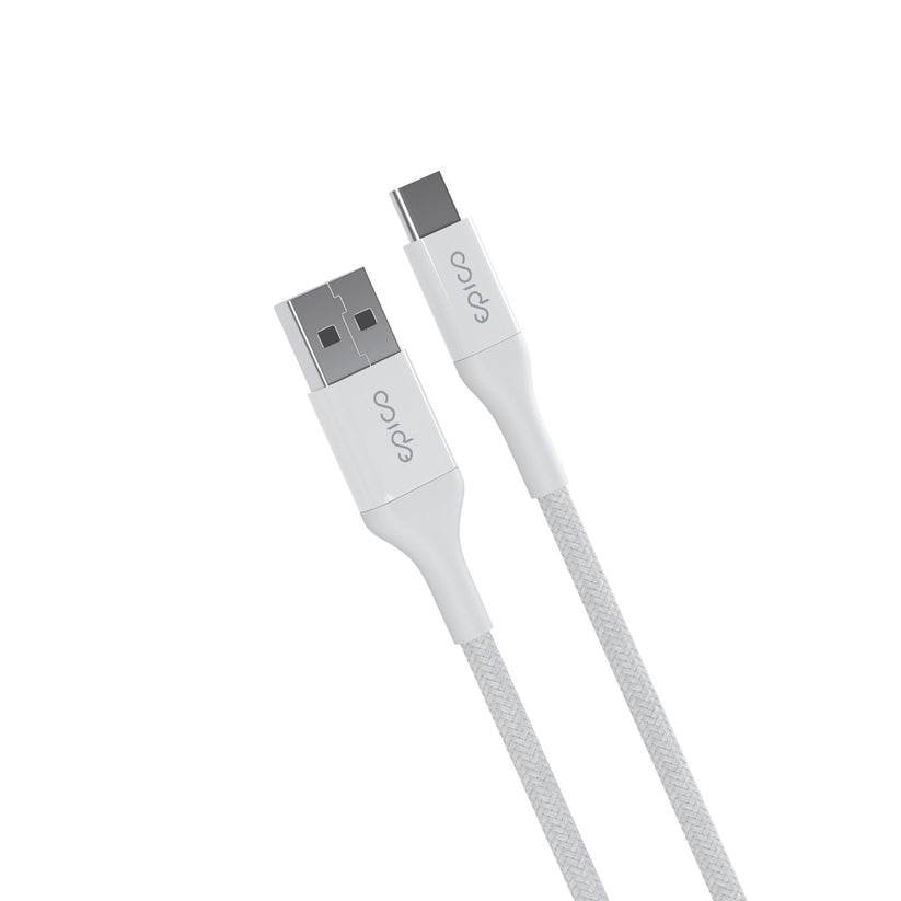 Epico Braided Cable  1.2m USB-C to USB-A - white