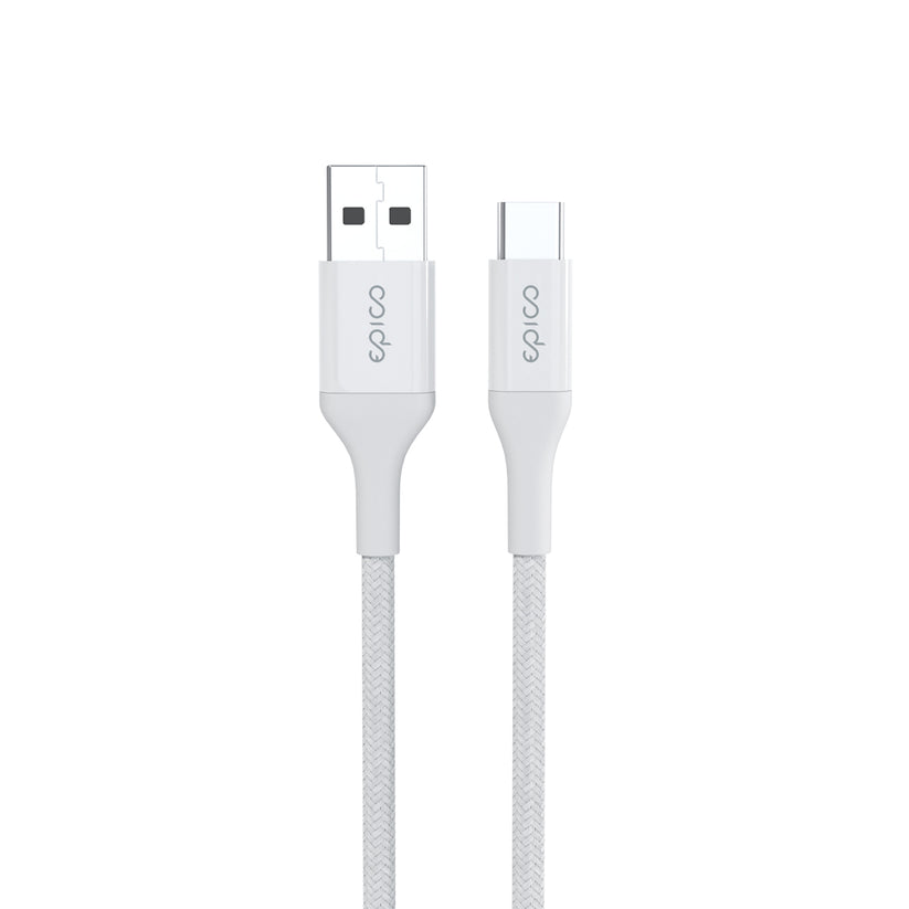 Epico Braided Cable  1.2m USB-C to USB-A - white