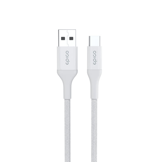 Epico Braided Cable  1.2m USB-C to USB-A - white