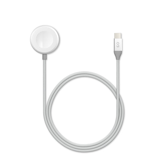 Nabíjací kábel USB-C pre Apple Watch Epico 1,2m - strieborný