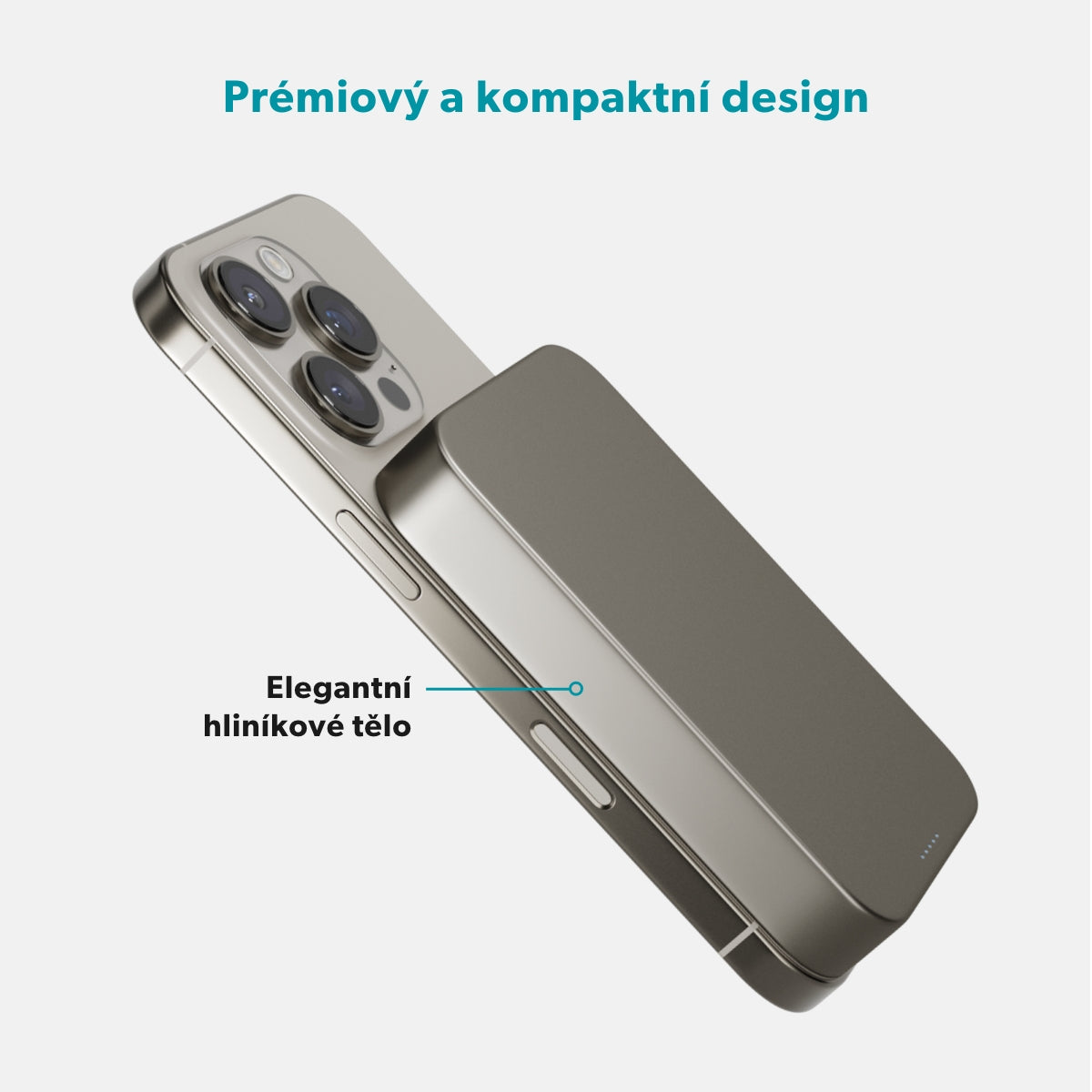 Epico UltraPack EM71 Qi2 10000mAh Alu Mag+ bezdrôtová powerbanka - titánová