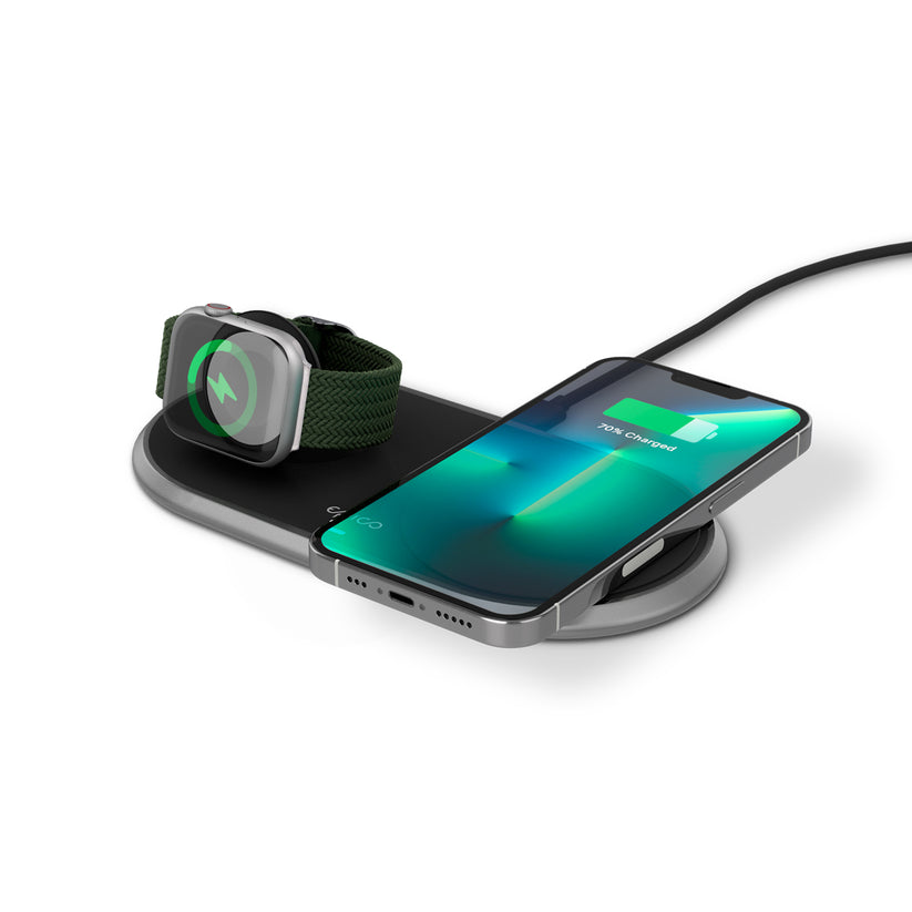Epico Wireless Charging Base (for Apple Watch & iPhone) Metal - čierna