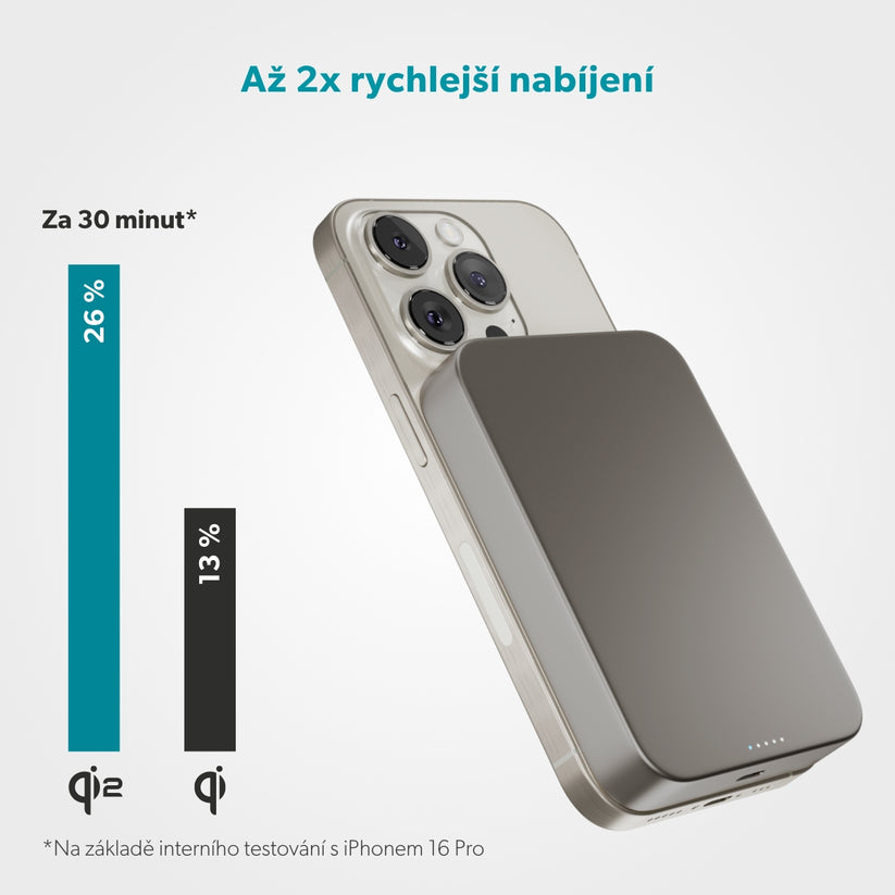 Epico UltraPack EM71 Qi2 10000mAh Alu Mag+ bezdrôtová powerbanka - titánová