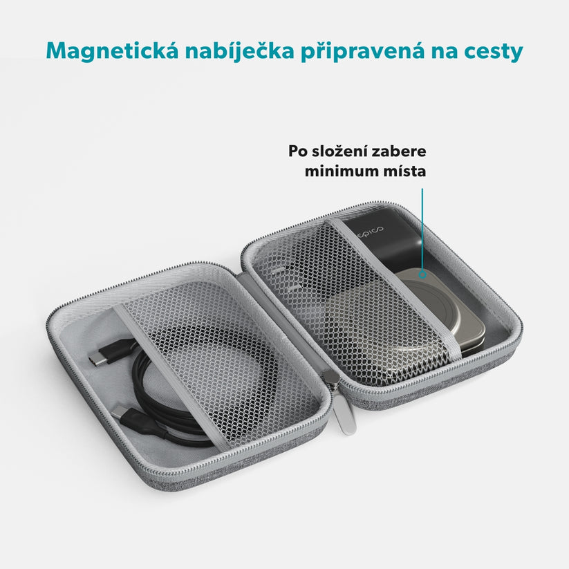 Bezdrôtový nabíjací stojan Epico UltraBase Qi2 3v1 Alu Mag+ EF55 – titánový