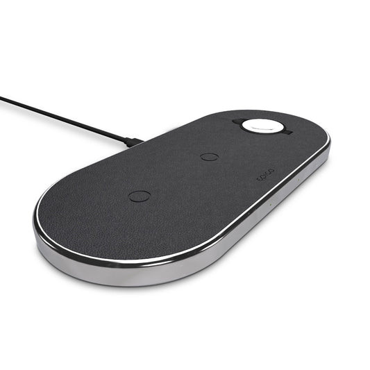 Epico Wireless Charging Base 3in1 čierna PU koža- space grey základňa