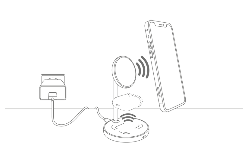 Epico Magnetic 2in1 Wireless Charger (MagSafe compatible) 15W/10W/7,5W + 18W QC - čierna