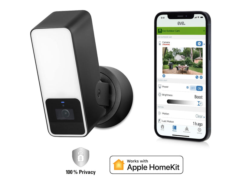 Vonkajšia HomeKit kamera Eve Outdoor Cam Secure Floodlight Camera