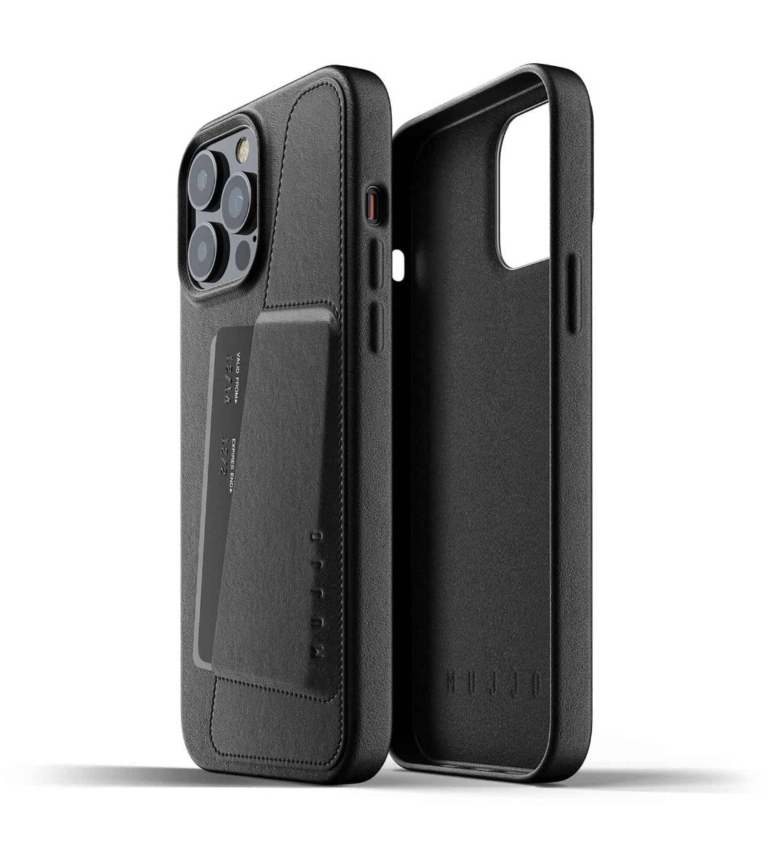 Mujjo Full Leather Wallet Case for iPhone 13 Pro Max Black