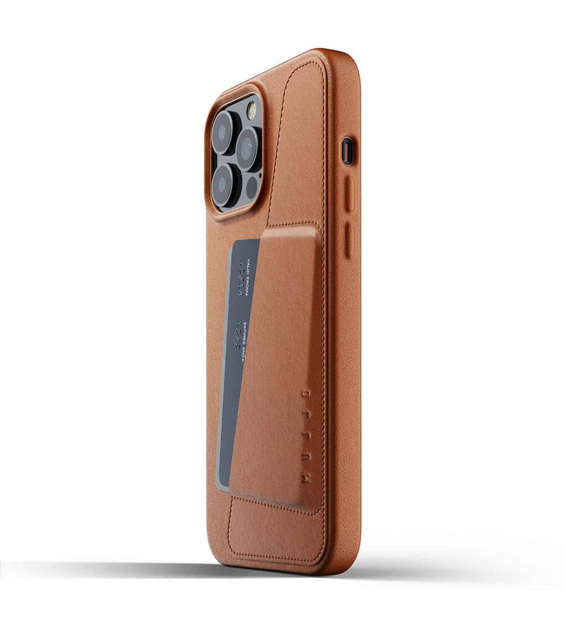 Mujjo Full Leather Wallet Case for iPhone 13 Pro Max Tan