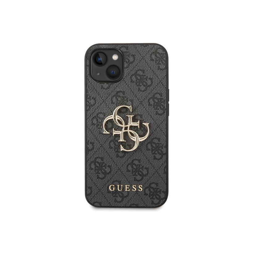 Guess 4G PU Leather 4G Big Metal Logo for iPhone 14 Plus Grey