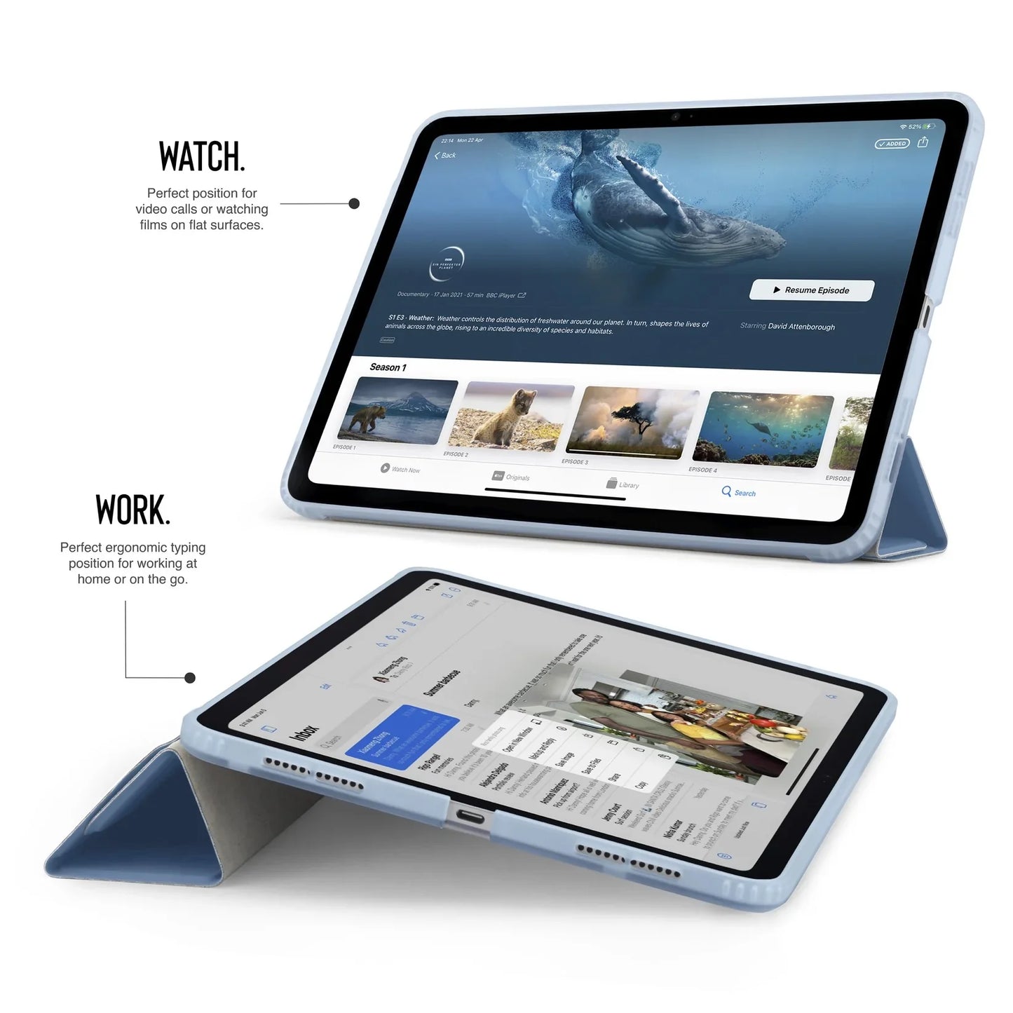 Kryt pre iPad Air 13" (M3,2025/M2,2024) Pipetto Origami No1 Original Case - svetlo modrý - iSTYLE.sk