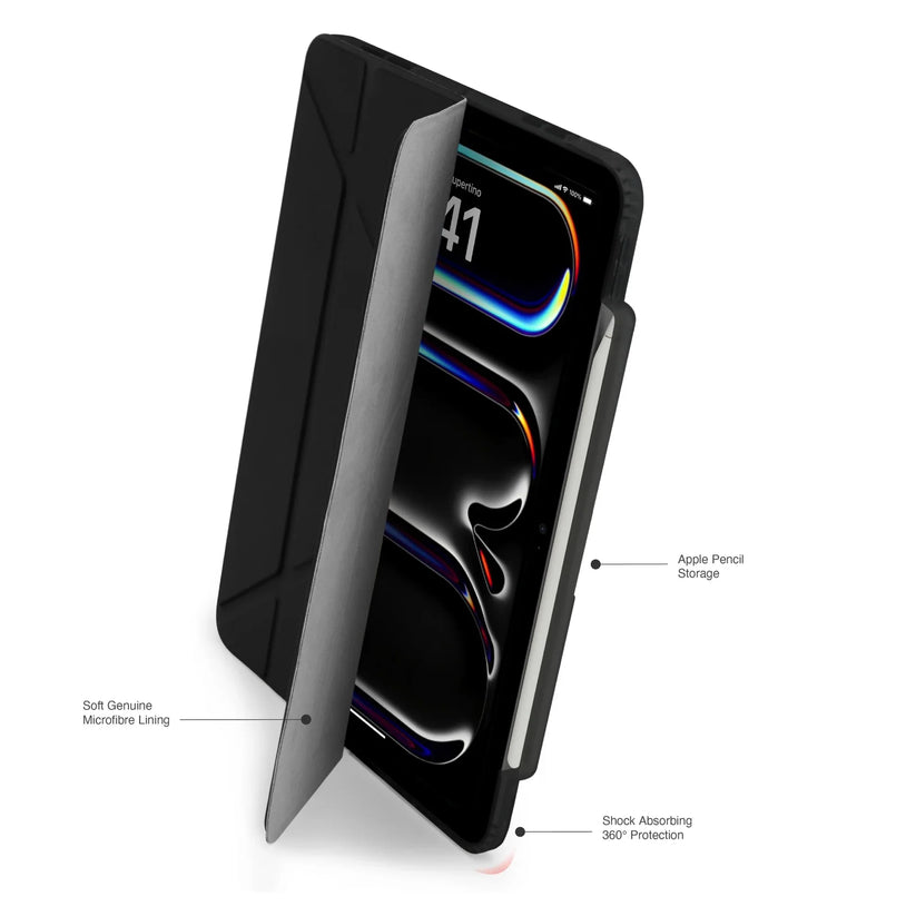 Kryt pre iPad Pro 13" (2024/2025) Pipetto Origami No3 Pencil Case - tmavomodrý - iSTYLE.sk