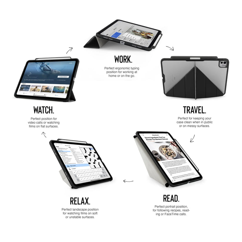 Kryt pre iPad Pro 13" (2024/2025) Pipetto Origami No3 Pencil Case - tmavomodrý - iSTYLE.sk