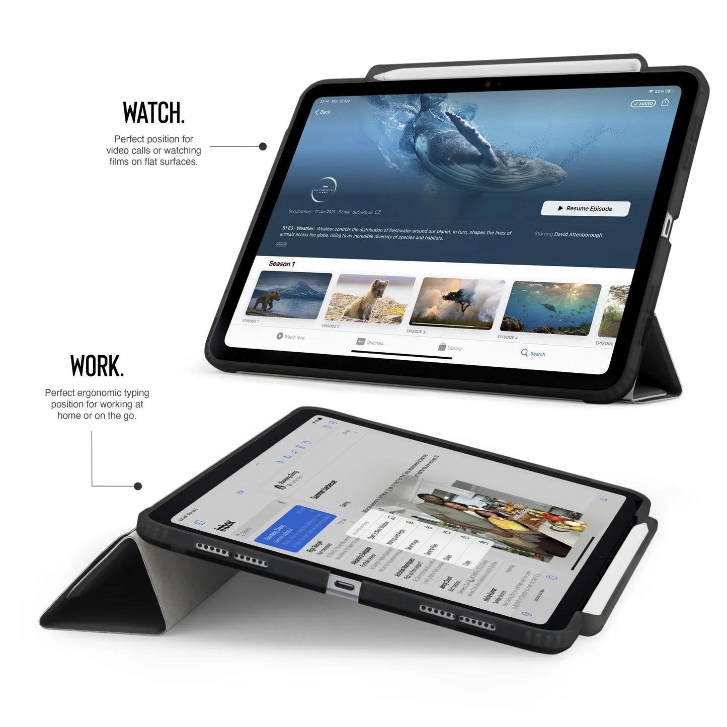 Kryt pre iPad Pro 13" (2024/2025) Pipetto Origami No3 Pencil Case - tmavomodrý - iSTYLE.sk