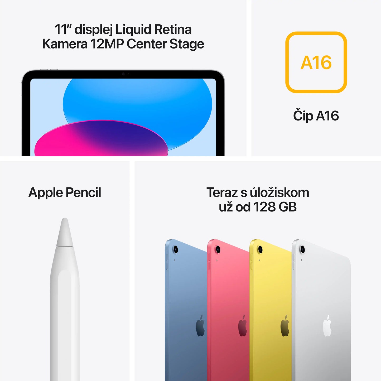 iPad Wi-Fi 128GB - Strieborná (A16)