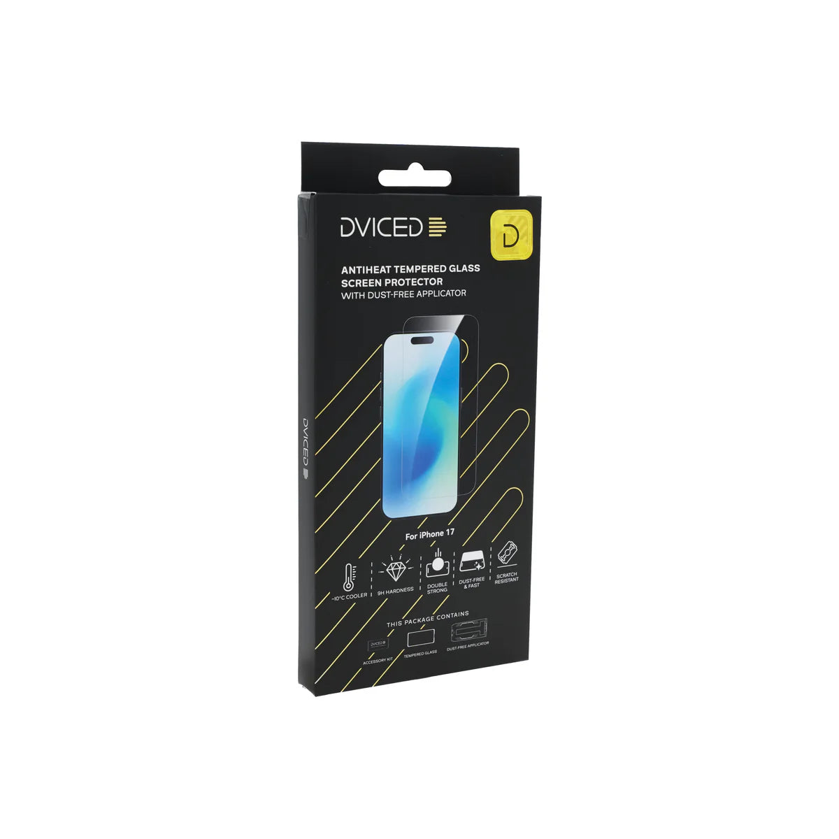 Ochranné sklo Dviced AntiHeat pre iPhone 17 s bezprašným aplikátorom