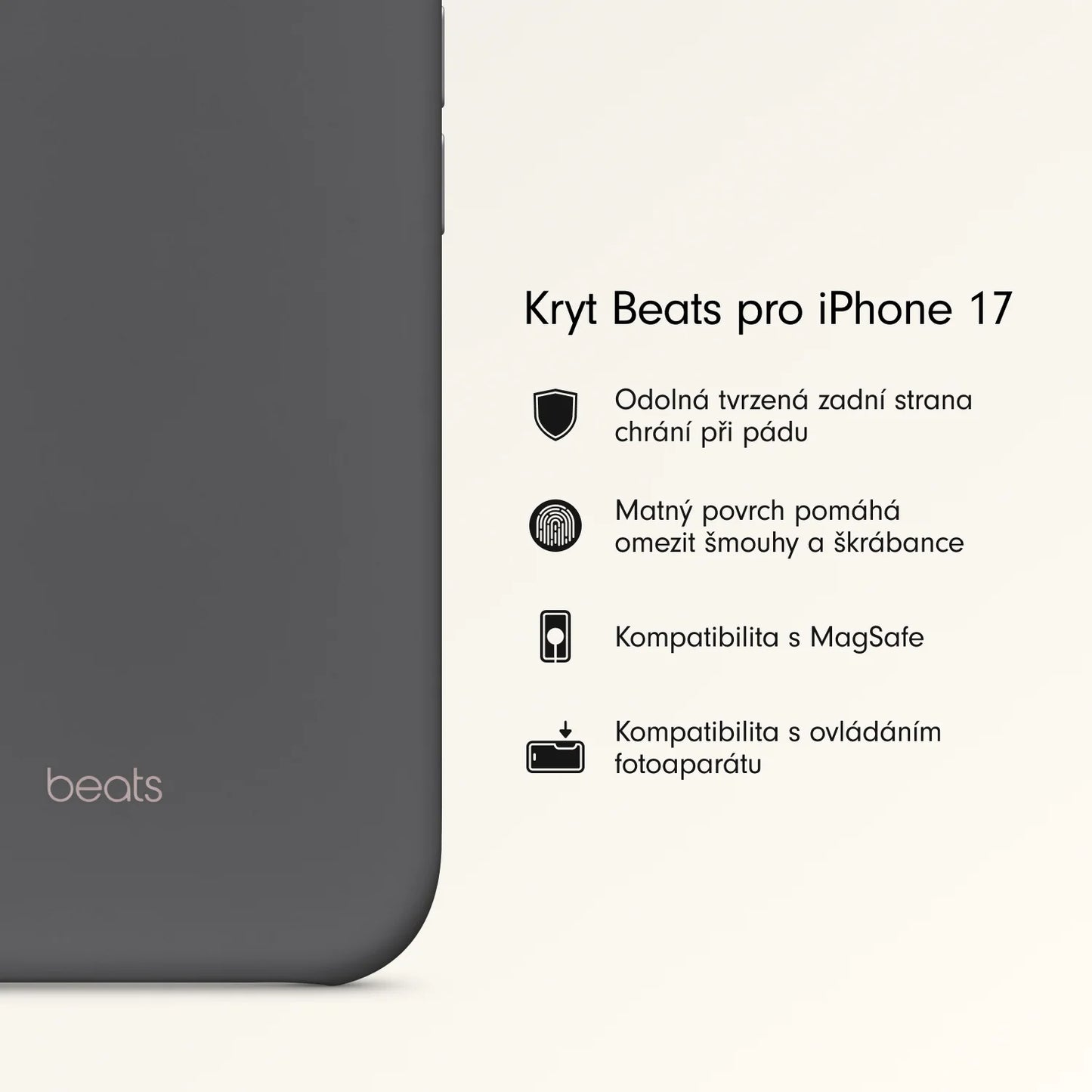 Kryt pre iPhone 17 Beats s MagSafe a ovládačom fotoaparátu