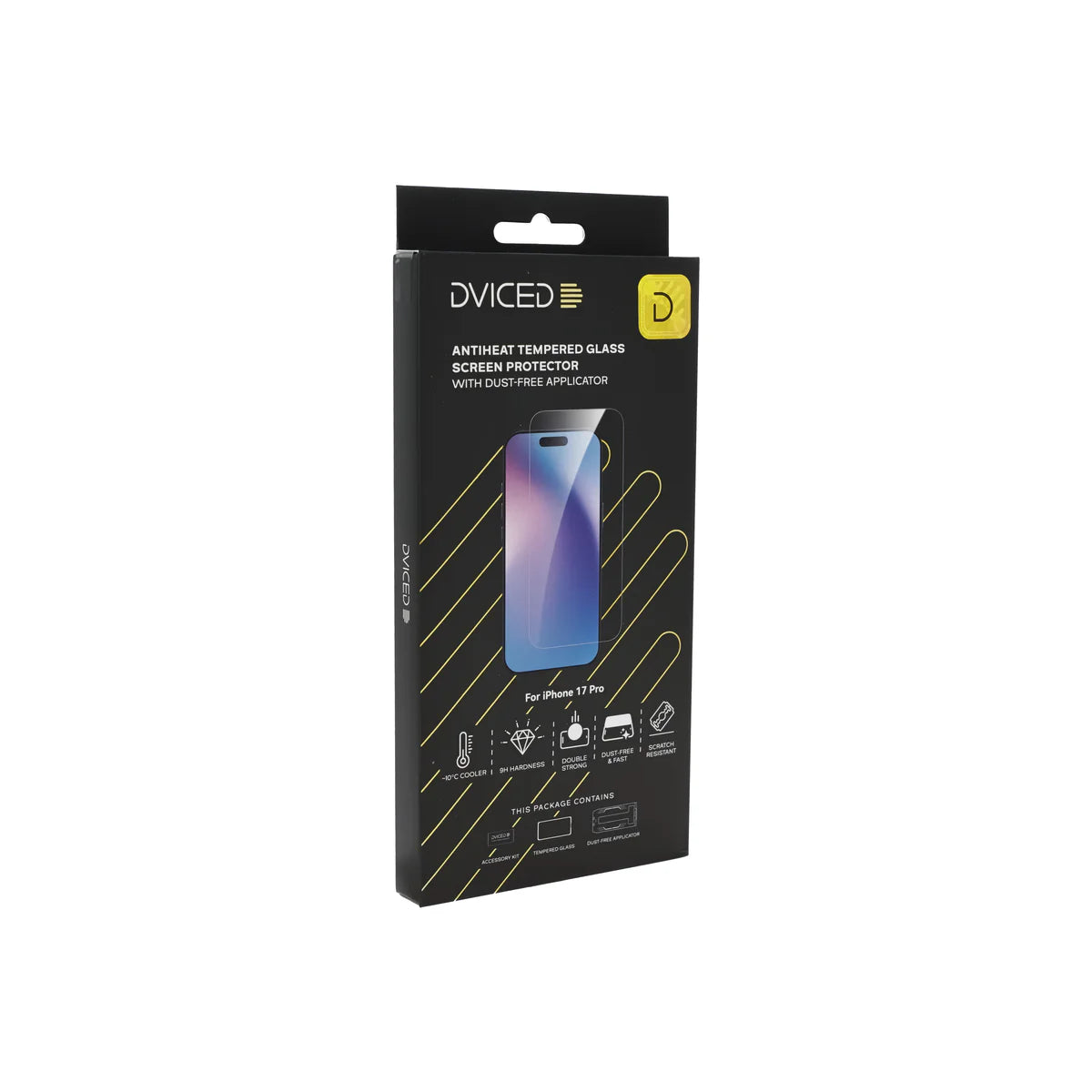 Ochranné sklo Dviced AntiHeat pre iPhone 17 Pro s bezprašným aplikátorom
