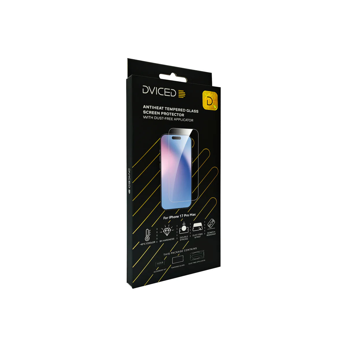 Ochranné sklo Dviced AntiHeat pre iPhone 17 Pro Max s bezprašným aplikátorom