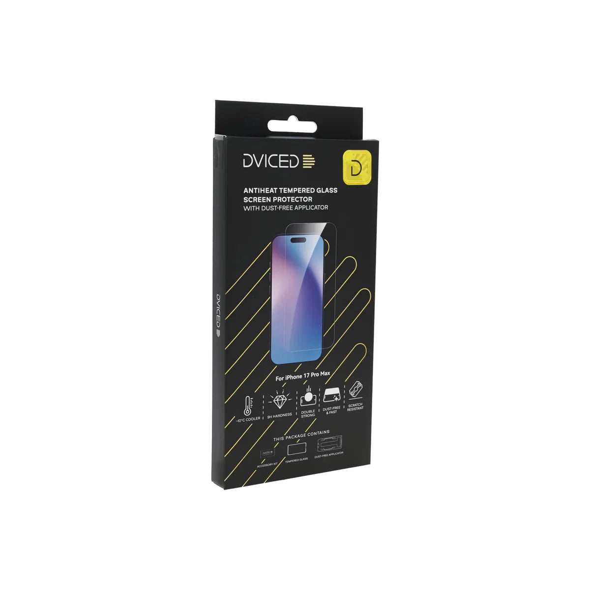 Ochranné sklo Dviced AntiHeat pre iPhone 17 Pro Max s bezprašným aplikátorom