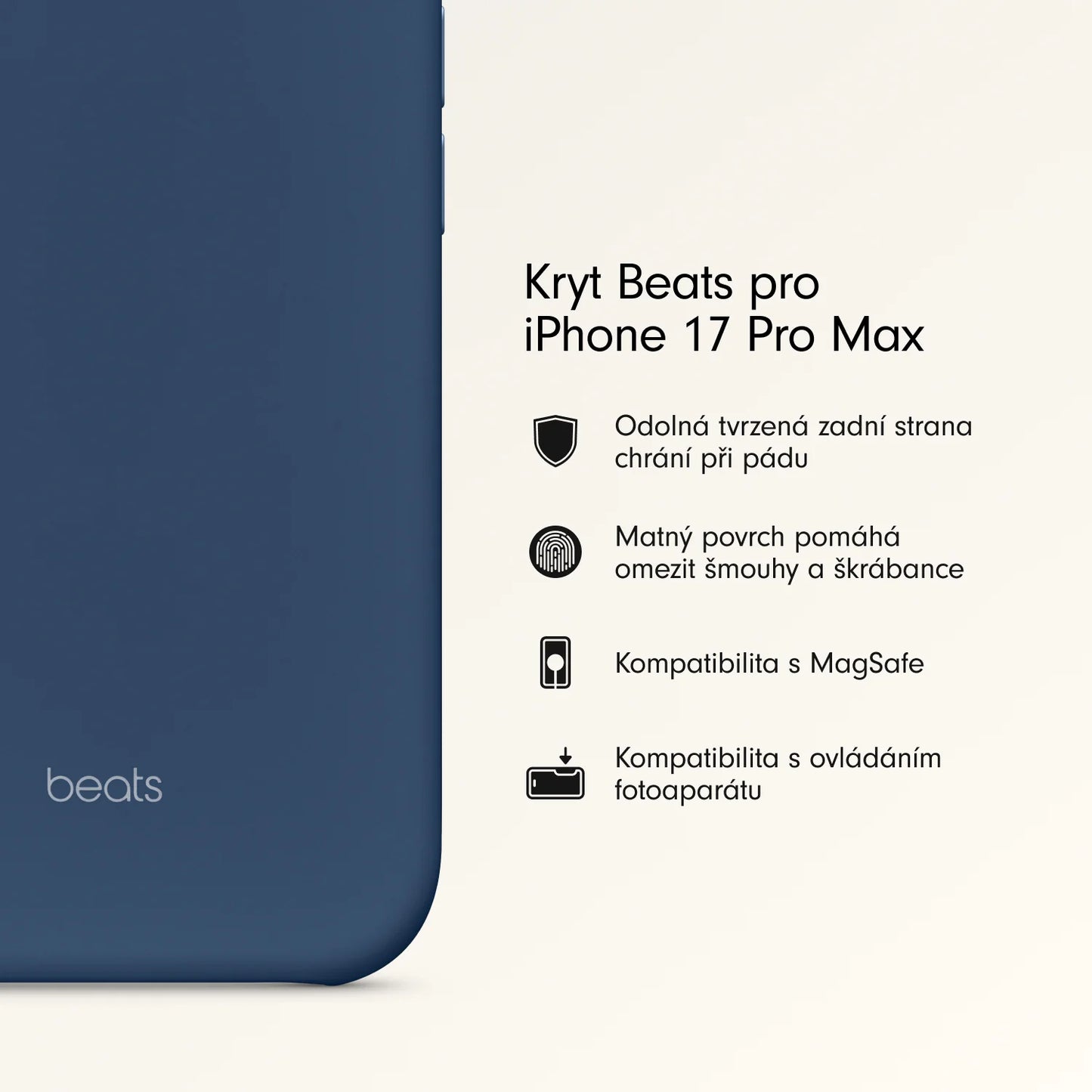 Kryt pre iPhone 17 Pro Max Beats s MagSafe a ovládačom fotoaparátu