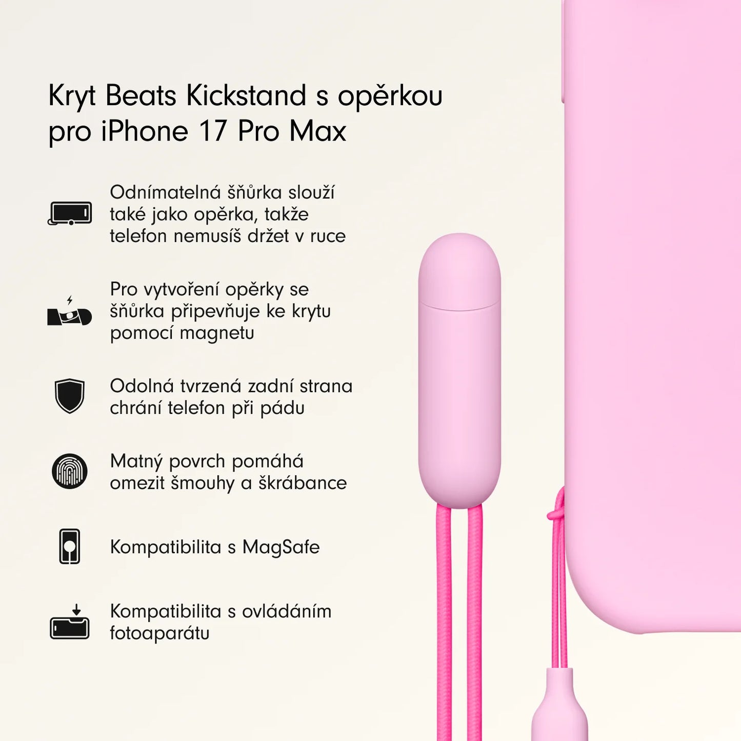 Kryt so stojanom pre iPhone 17 Pro Max Beats s MagSafe a ovládačom fotoaparátu