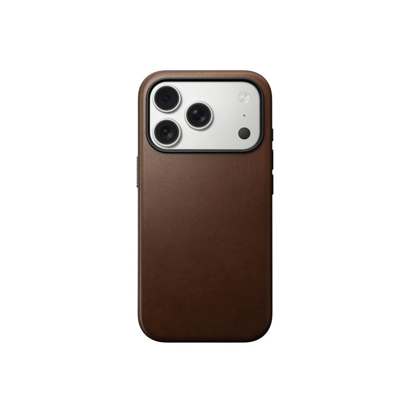 Kryt pre iPhone 17 Pro Max Nomad Modern Leather Case - hnedý - iSTYLE.sk