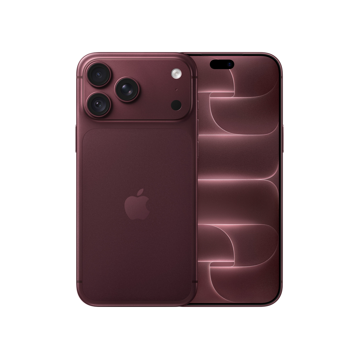 iPhone 18 Pro Max 512 GB burgundská – pohľad spredu a zozadu