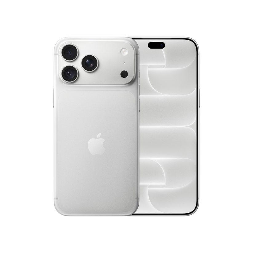 iPhone 18 Pro Max 2 TB strieborná – pohľad spredu a zozadu