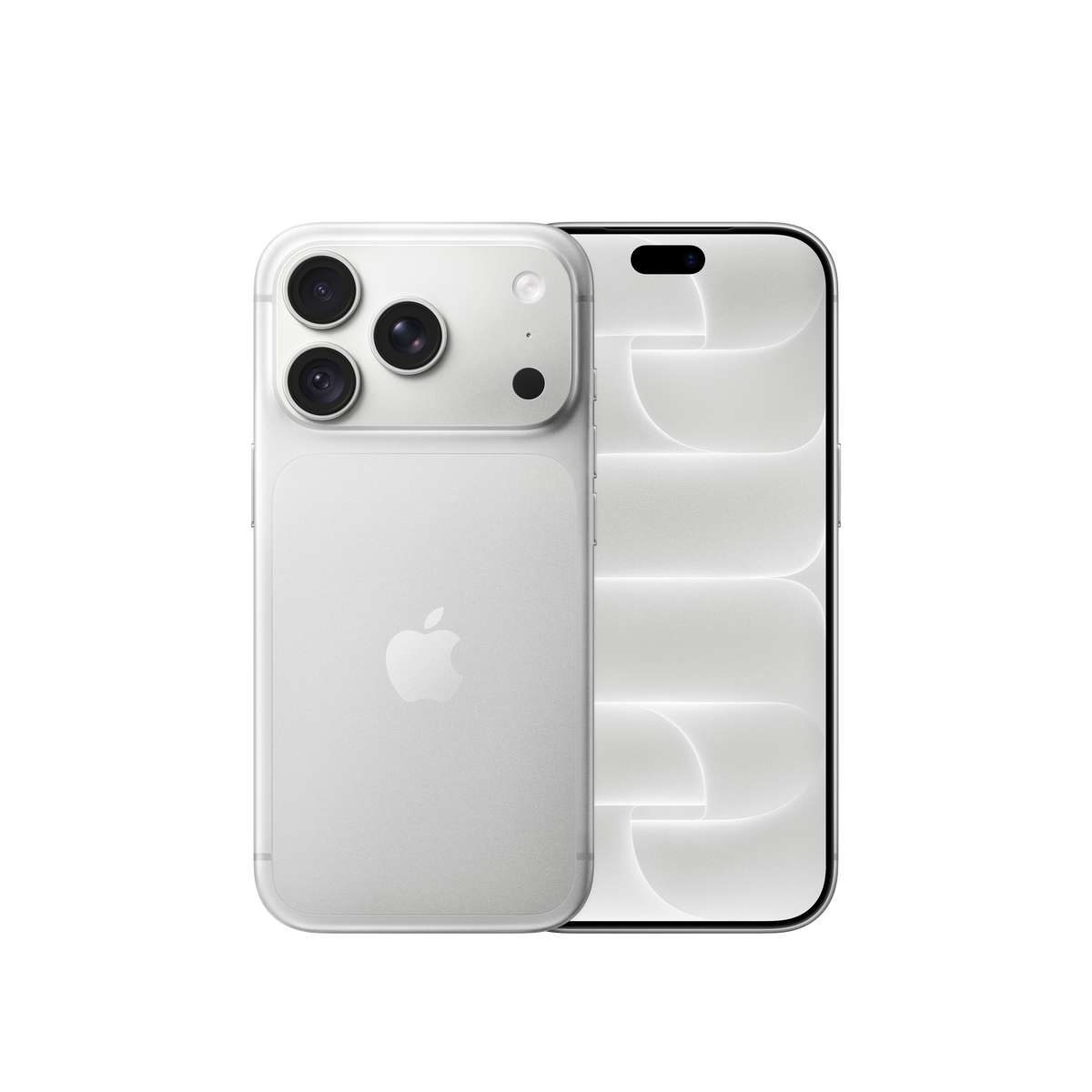 iPhone 18 Pro 1 TB strieborná – pohľad spredu a zozadu