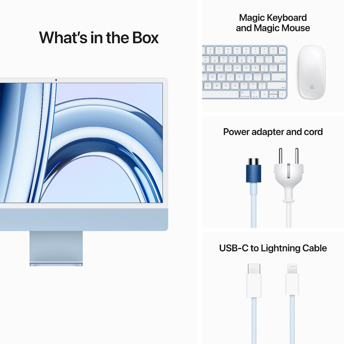 24-palcový iMac s Retina 4.5K displejom: Apple M3 čip s 8 jadrovým CPU a 10 jadrovým GPU, 256GB SSD - Blue