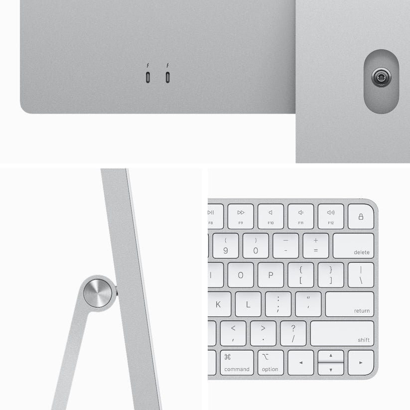24-palcový iMac s Retina 4.5K displejom: Apple M3 čip s 8 jadrovým CPU a 10 jadrovým GPU, 256GB SSD, 16GB jednotnej pamäte - strieborný