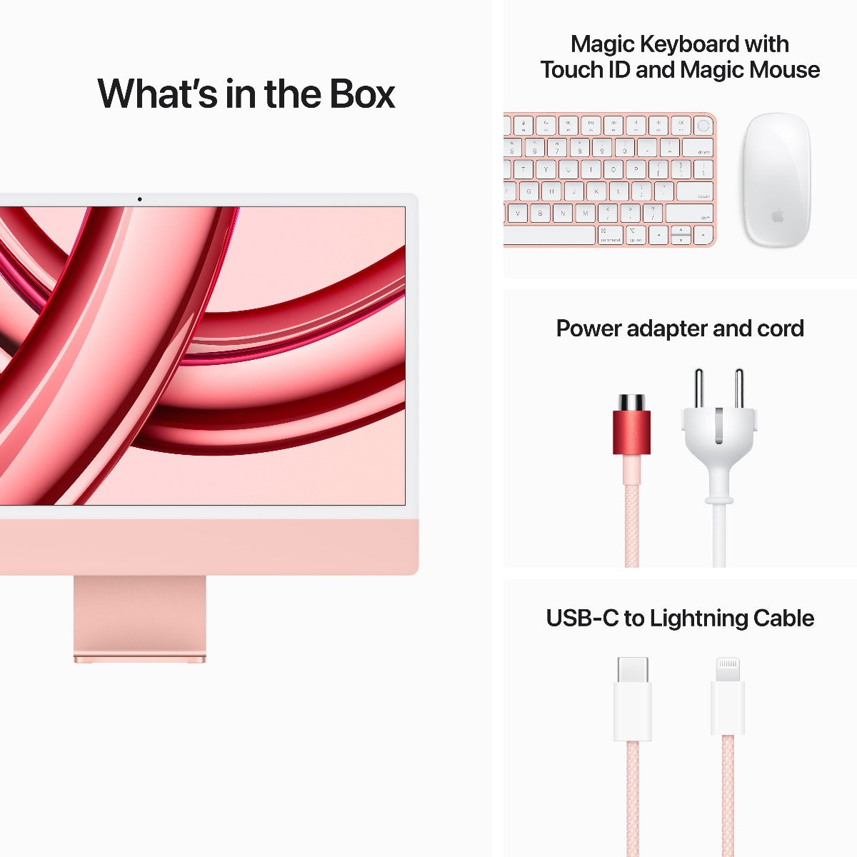 24-palcový iMac s Retina 4.5K displejom: Apple M3 čip s 8 jadrovým CPU a 10 jadrovým GPU, 512GB SSD - Pink