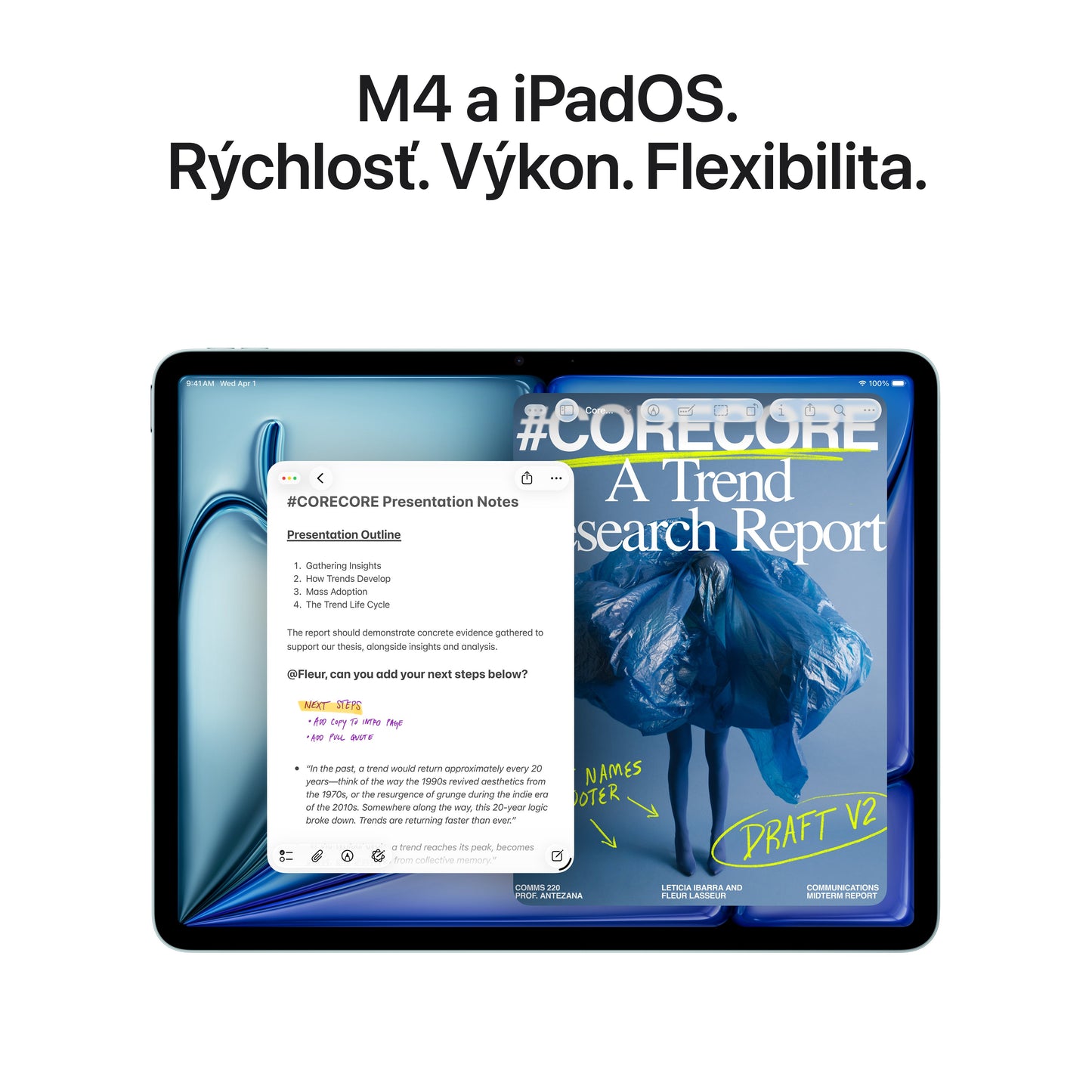 13-palcový iPad Air M4 Wi‑Fi, 128 GB, farba modrá – fotografia 4 z 10
