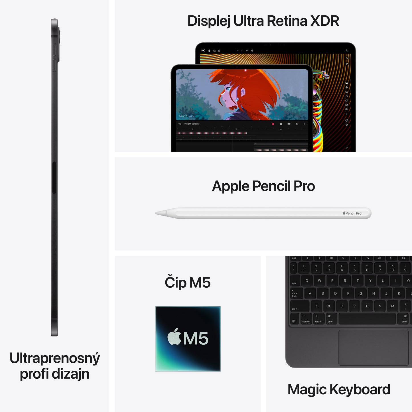 13-palcový iPad Pro M5 Wi‑Fi, 256 GB, štandardné sklo, farba strieborná – fotografia 8 z 9