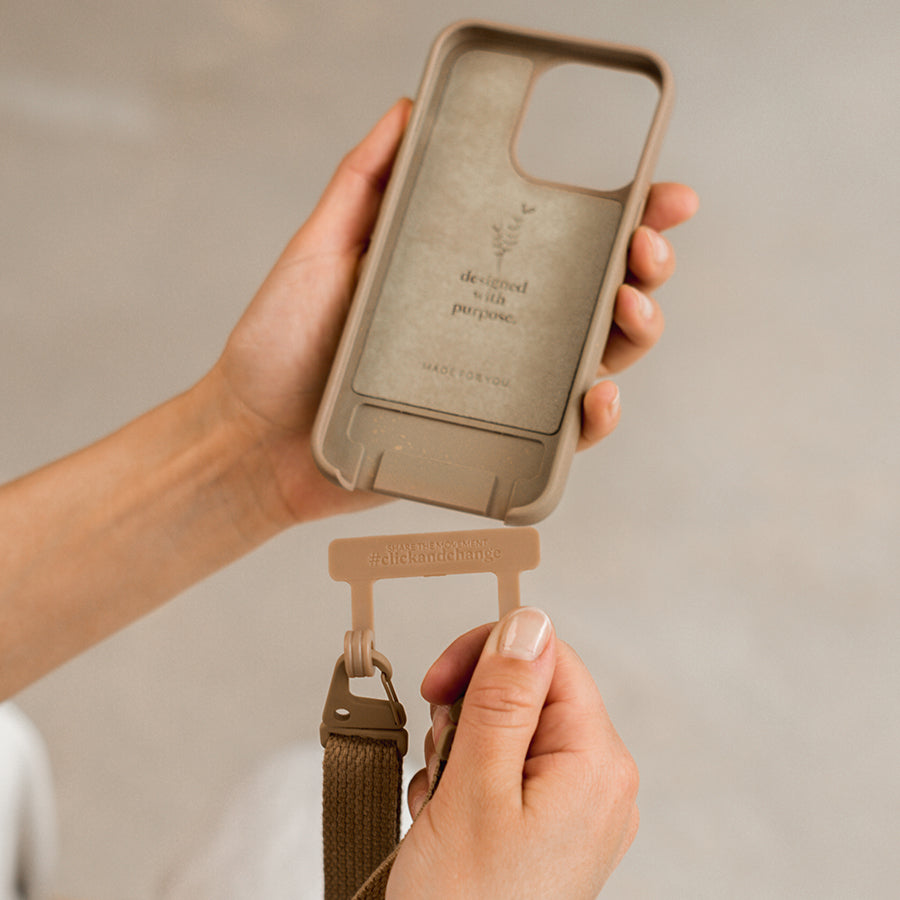 Woodcessories Change Case Lanyard - Taupe Brown - iPhone 14 Pro