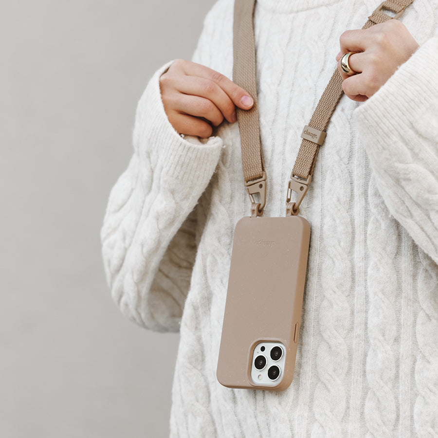 Woodcessories Change Case Lanyard - Taupe Brown- iPhone 14/13