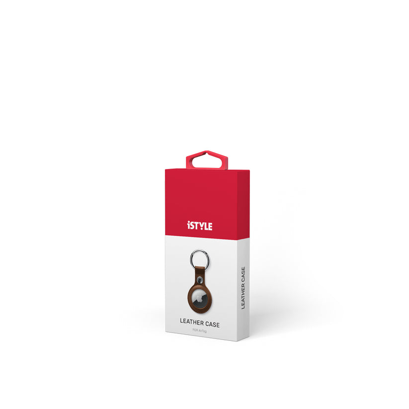 iSTYLE AIRTAG LEATHER CASE - Brown
