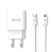 20W PD adaptér s káblom iSTYLE - biela