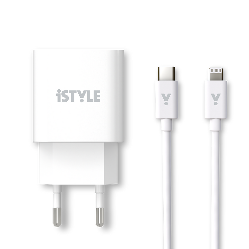 20W PD adaptér s káblom iSTYLE - biela