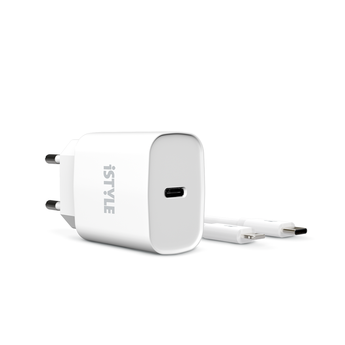 20W PD adaptér s káblom iSTYLE - biela