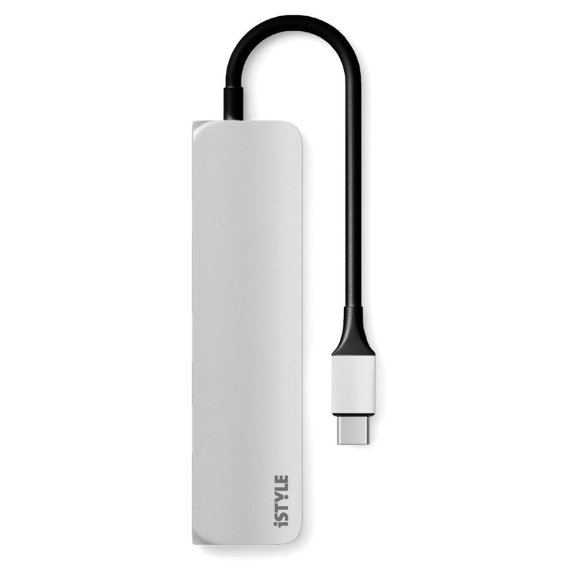 USB-C Hub adaptér iSTYLE - strieborný