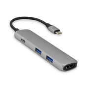 USB-C Hub adaptér iSTYLE - vesmírne šedý /čierny