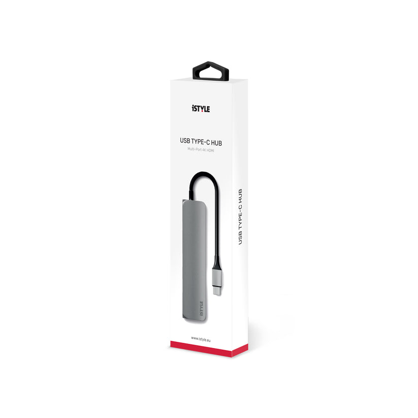 USB-C Hub adaptér iSTYLE - vesmírne šedý /čierny