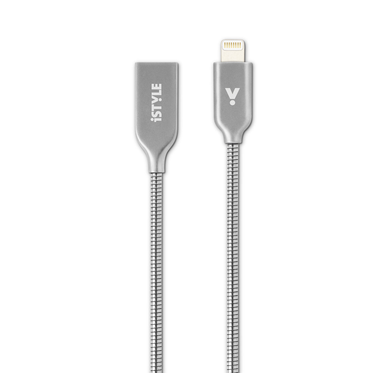 Lightning kovový kábel iSTYLE 2019 1,2m strieborný