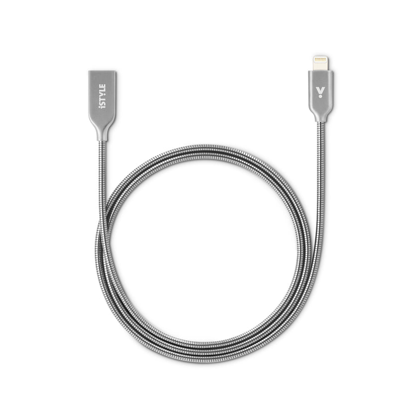 Lightning kovový kábel iSTYLE 2019 1,2m strieborný