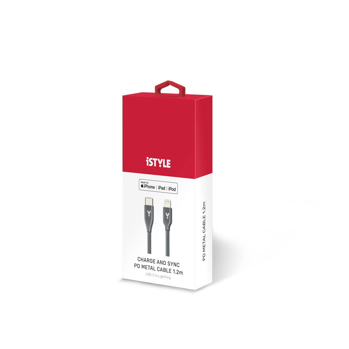 Lightning USB-C iSTYLE kovový kábel 1,2m vesmírne šedý