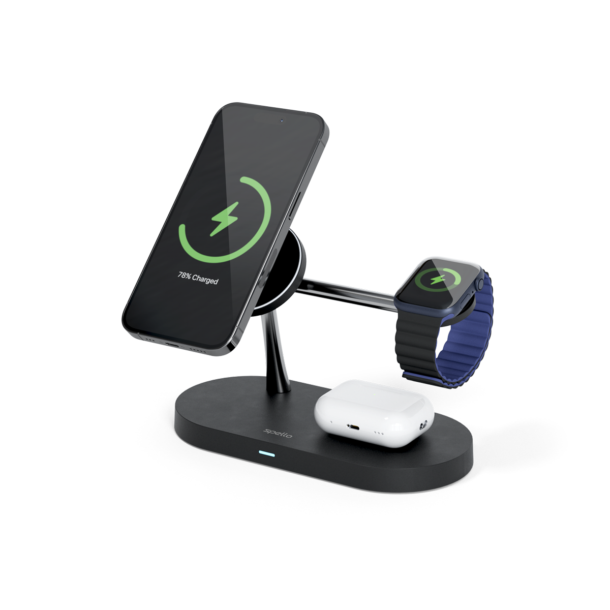 Epico Spello 3in1 Magnetic Wireless Charging Stand - čierny