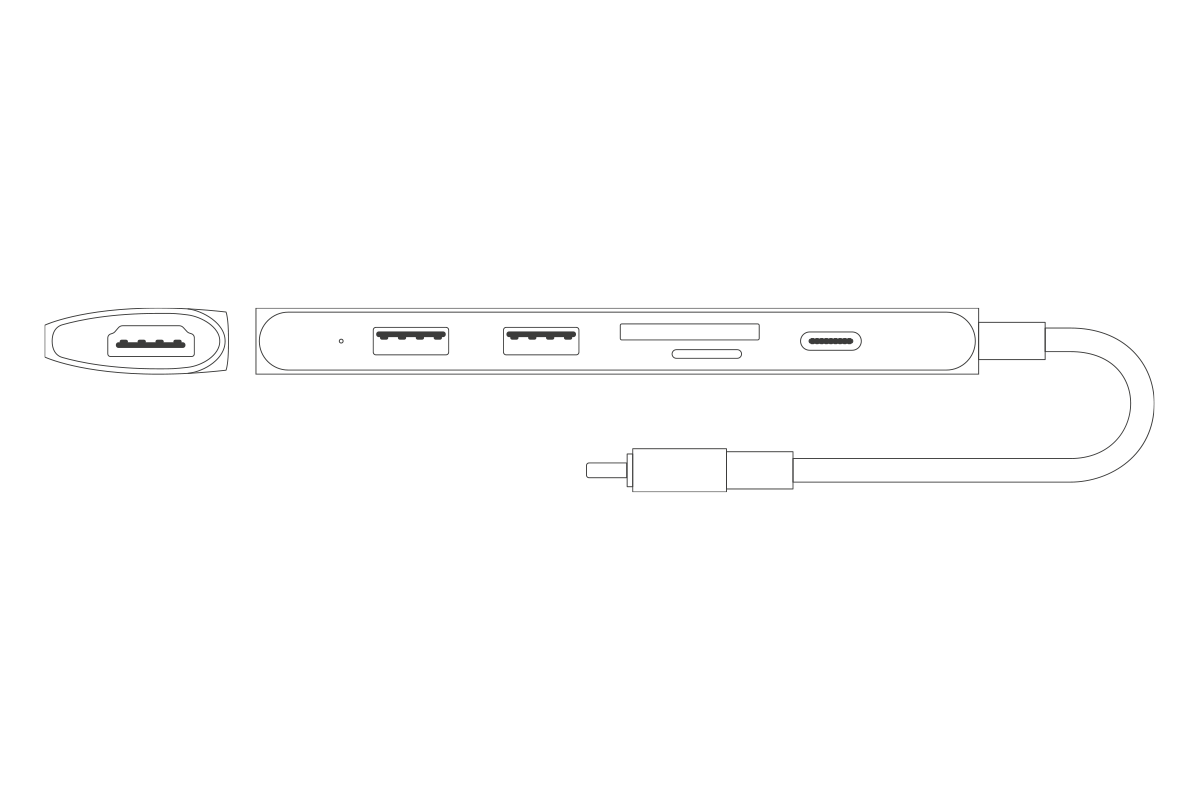 Epico Type-C Hliníkový Hub 6in1 8K/30Hz - vesmírne šedá