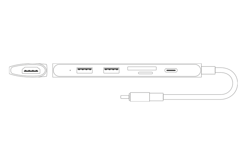 Epico Type-C Hliníkový Hub 6in1 8K/30Hz - vesmírne šedá
